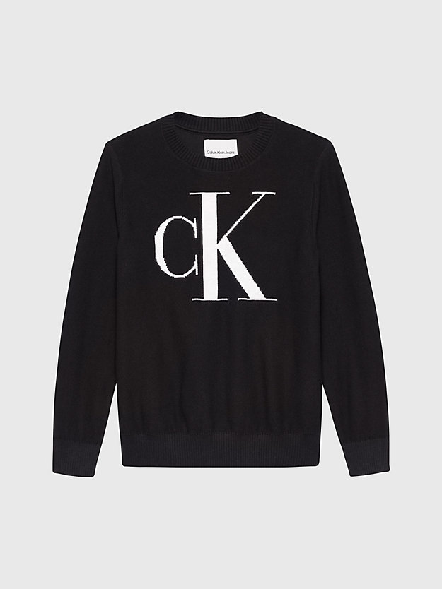 ck black logo jumper for boys calvin klein jeans