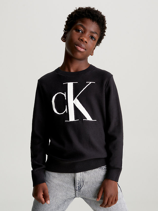 ck black logo jumper for boys calvin klein jeans