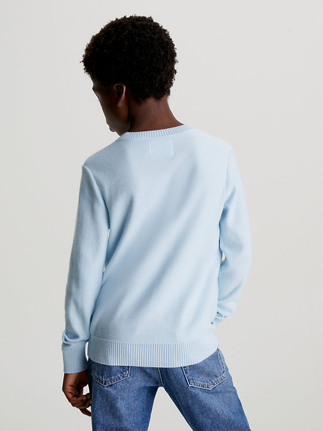 blue pullover mit logo für boys - calvin klein jeans