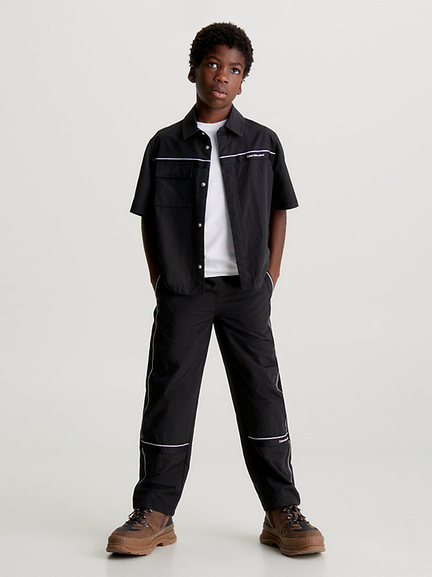 ck black relaxed short sleeve shirt for boys calvin klein jeans