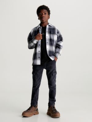 Chemise Garçon Jack & Jones Jjdarren - Flanelle à Carreaux - Manches Longues - 60% Coton 40% Polyester