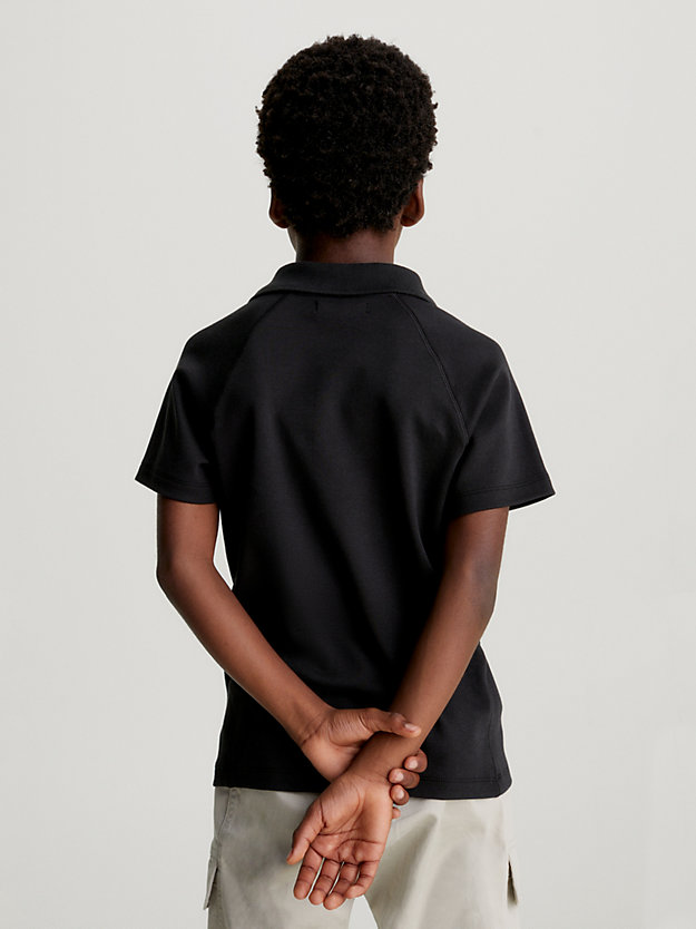 ck black cotton jersey polo shirt for boys calvin klein jeans