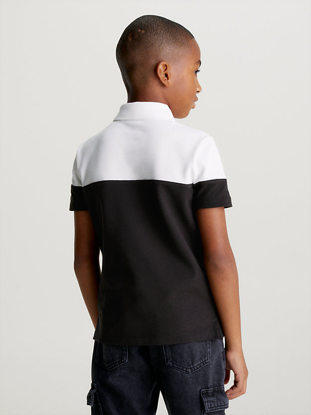 ck black fitted colourblock polo shirt for boys calvin klein jeans