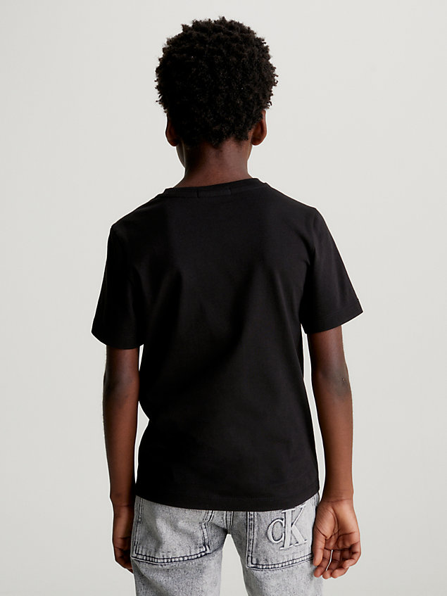 t-shirt grafica con logo black da boys calvin klein jeans