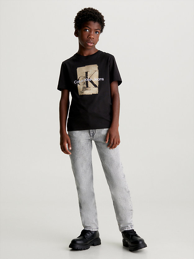 ck black logo graphic t-shirt for boys calvin klein jeans