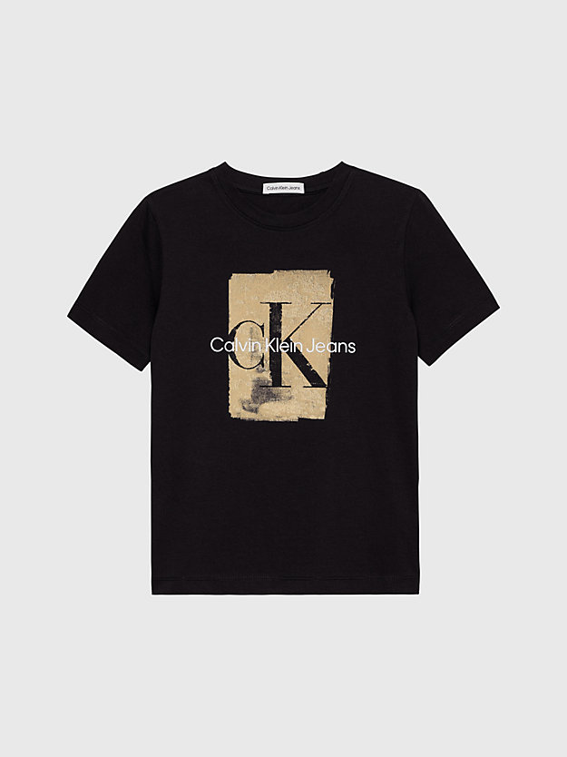 ck black logo graphic t-shirt for boys calvin klein jeans