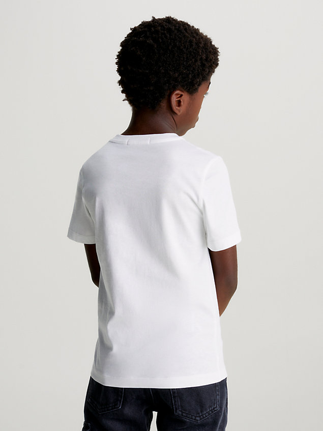 t-shirt grafica con logo white da boys calvin klein jeans