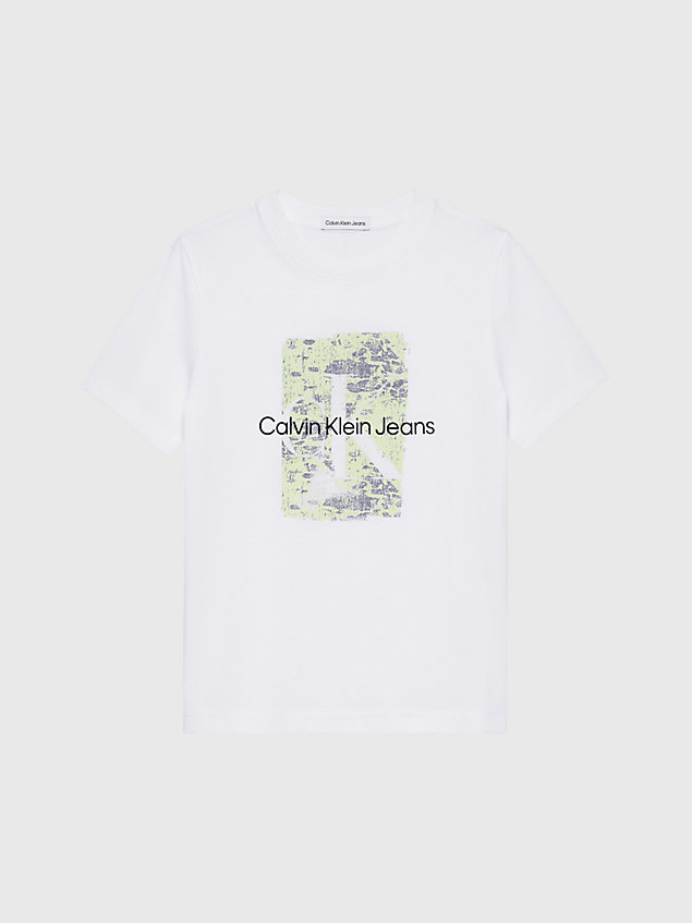 white t-shirt mit logo-grafik für boys - calvin klein jeans