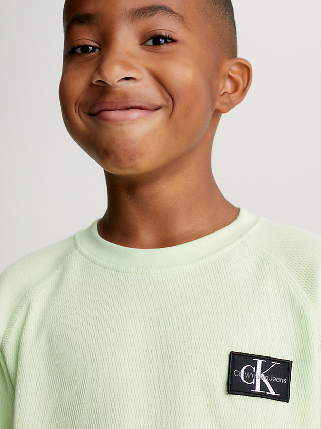 exotic mint relaxed textured knit top for boys calvin klein jeans