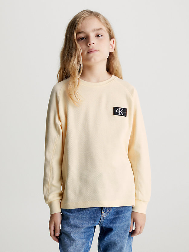 vanilla relaxed textured knit top for boys calvin klein jeans