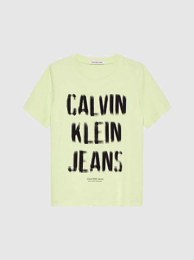 exotic mint luźny t-shirt z logo dla chłopcy - calvin klein jeans
