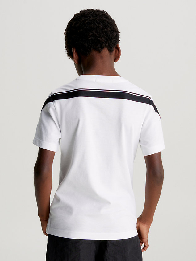 white relaxed logo tshirt for boys calvin klein jeans