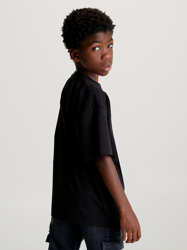 black lässiges logo-t-shirt für boys - calvin klein jeans