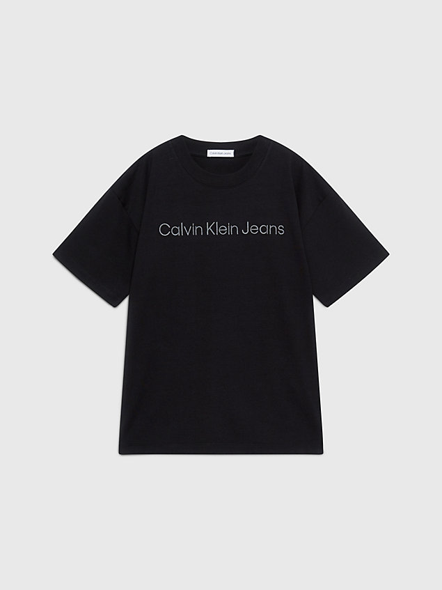 t-shirt con logo taglio relaxed black da boys calvin klein jeans