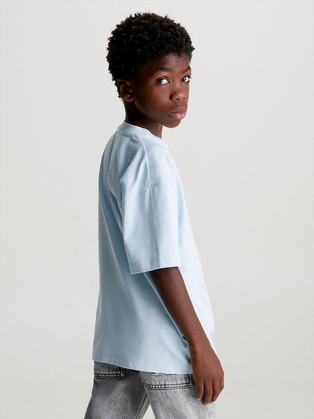 blue lässiges logo-t-shirt für boys - calvin klein jeans