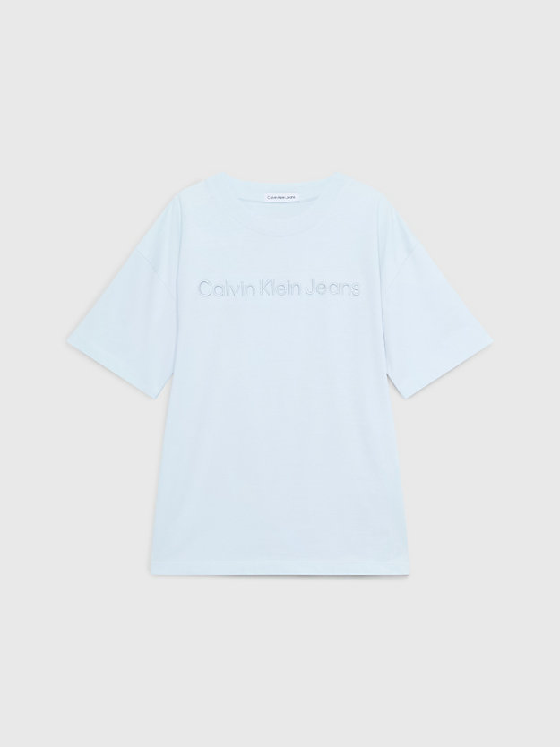 keepsake blue luźny t-shirt z logo dla chłopcy - calvin klein jeans