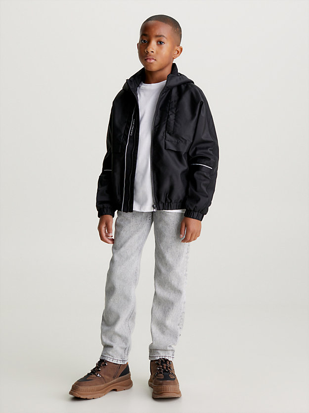 ck black hooded windbreaker for boys calvin klein jeans