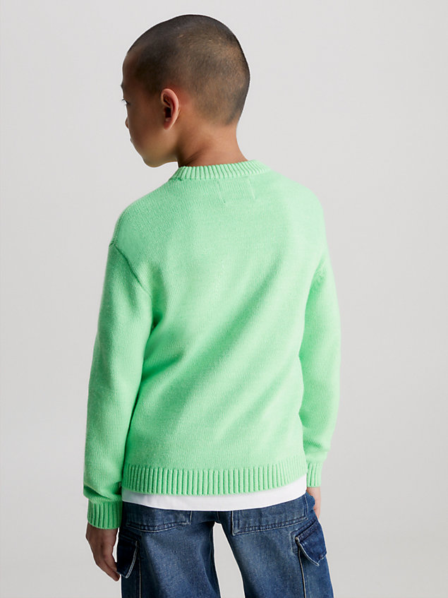 green acrylic logo jumper for boys calvin klein jeans