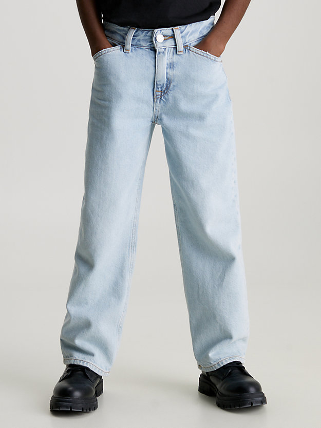 powder blue relaxed skater jeans for boys calvin klein jeans