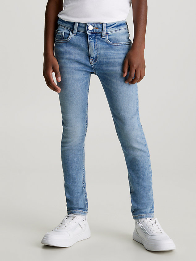 blue mid rise skinny jeans für jungen - calvin klein jeans