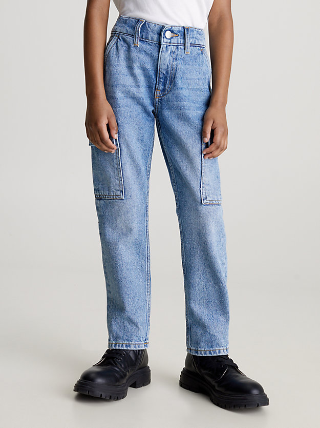iconic mid blue dad jeans for boys calvin klein jeans