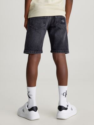 washed hl grey relaxed denim shorts for boys calvin klein jeans