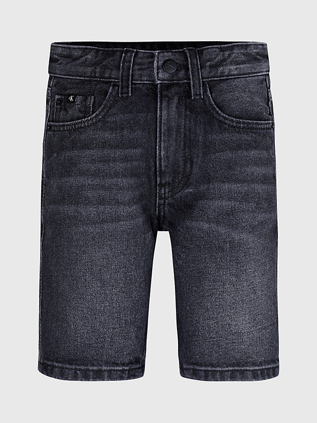 washed hl grey swobodne szorty jeansowe dla chłopcy - calvin klein jeans