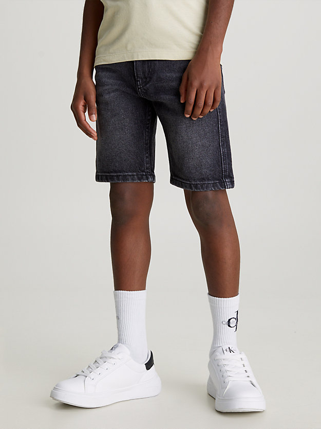 washed hl grey relaxed denim shorts for boys calvin klein jeans