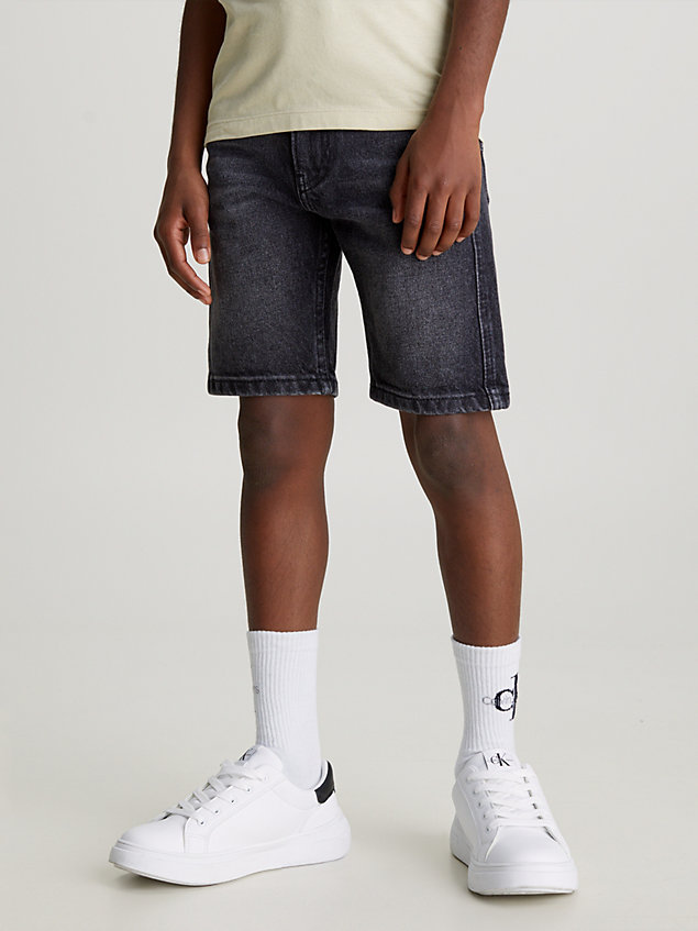 grey relaxed denim shorts for boys calvin klein jeans
