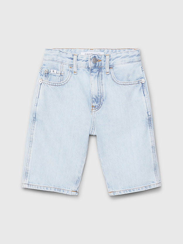 powder blue relaxed denim shorts for boys calvin klein jeans