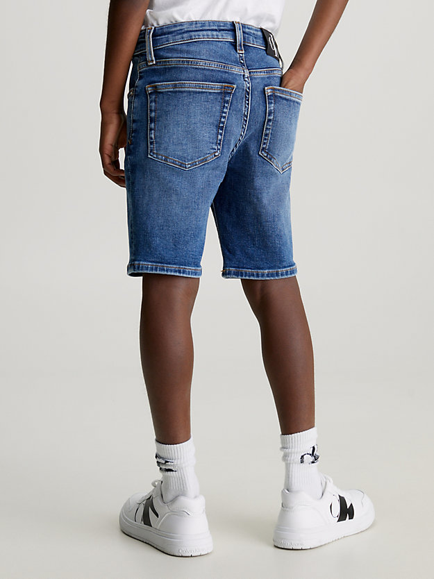 essential serene blue denim shorts for boys calvin klein jeans