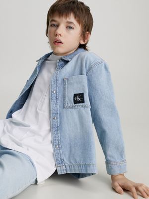 fresh blue denim shirt for boys calvin klein jeans