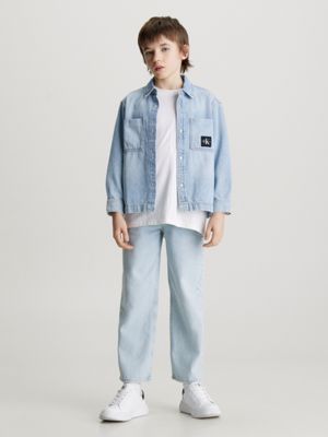 fresh blue denim shirt for boys calvin klein jeans