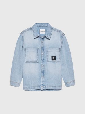 fresh blue denim shirt for boys calvin klein jeans