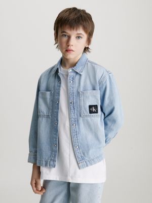 blue denim shirt for boys calvin klein jeans