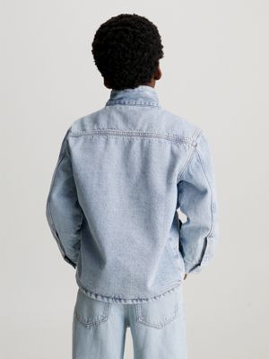 powder blue denim anorak for boys calvin klein jeans