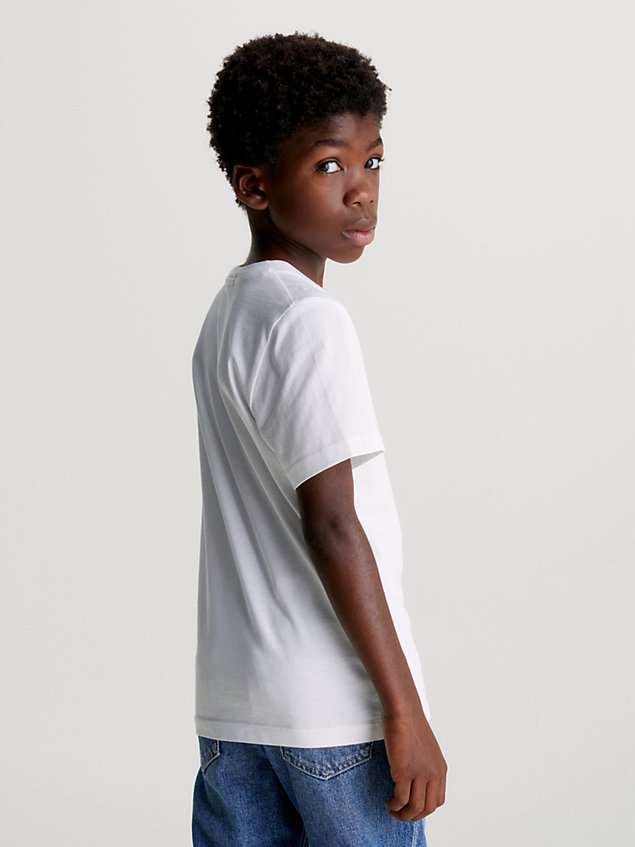 white relaxed logo graphic t-shirt for boys calvin klein jeans