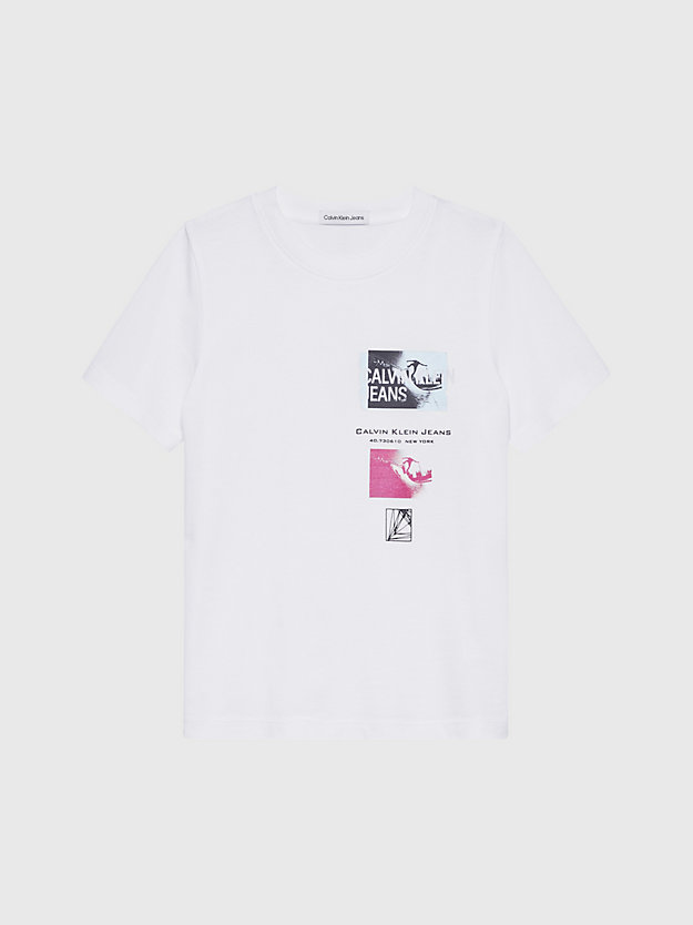 bright white relaxed logo graphic t-shirt for boys calvin klein jeans