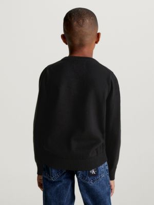 Boys black sale crew neck jumper