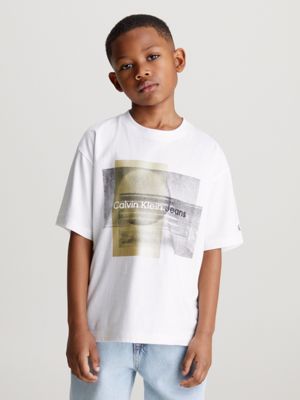 Calvin Klein Jeans MONOGRAM LOGO T-SHIRT Blue - Fast delivery  Spartoo  Europe ! - Clothing short-sleeved t-shirts Child 35,20 €