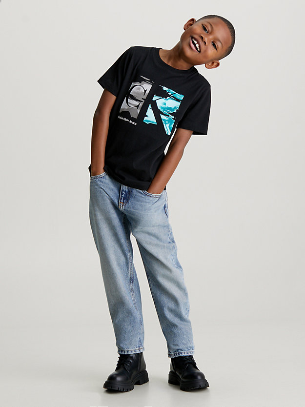 ck black monogram t-shirt for boys calvin klein jeans