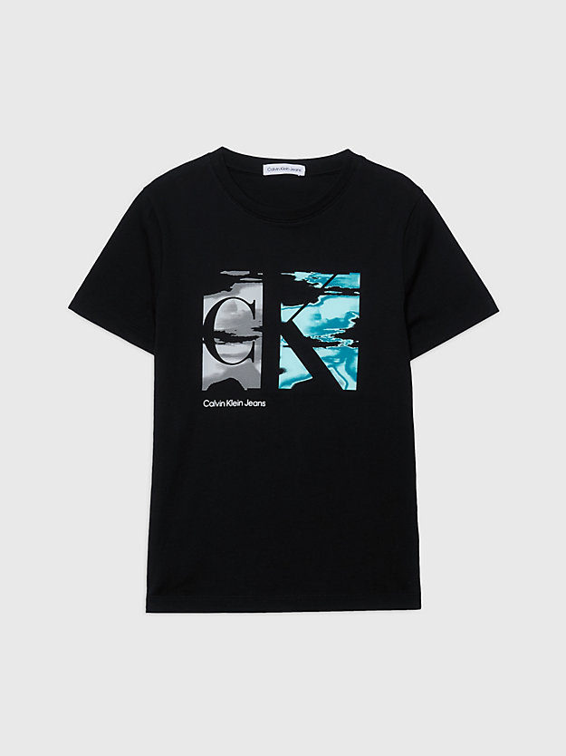 ck black monogram t-shirt for boys calvin klein jeans