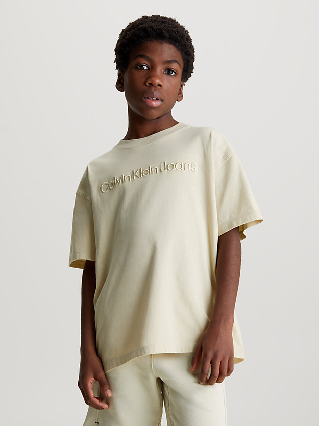 green haze embroidered logo t-shirt for boys calvin klein jeans