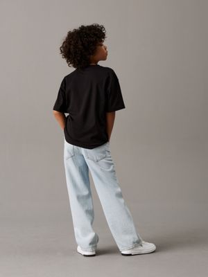 ck black relaxed t-shirt met logo voor jongens - calvin klein jeans