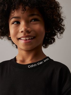 ck black relaxed logo t-shirt for boys calvin klein jeans