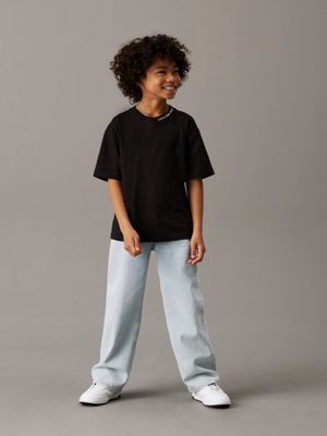 ck black relaxed logo t-shirt for boys calvin klein jeans