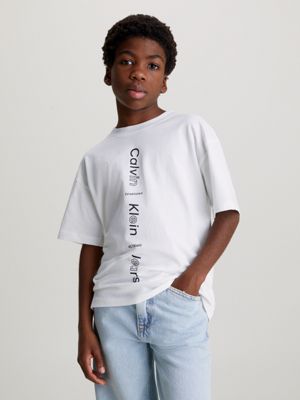 Calvin Klein Institution T Shirt Boys Crew Neck Tee Top Short Sleeve Winter