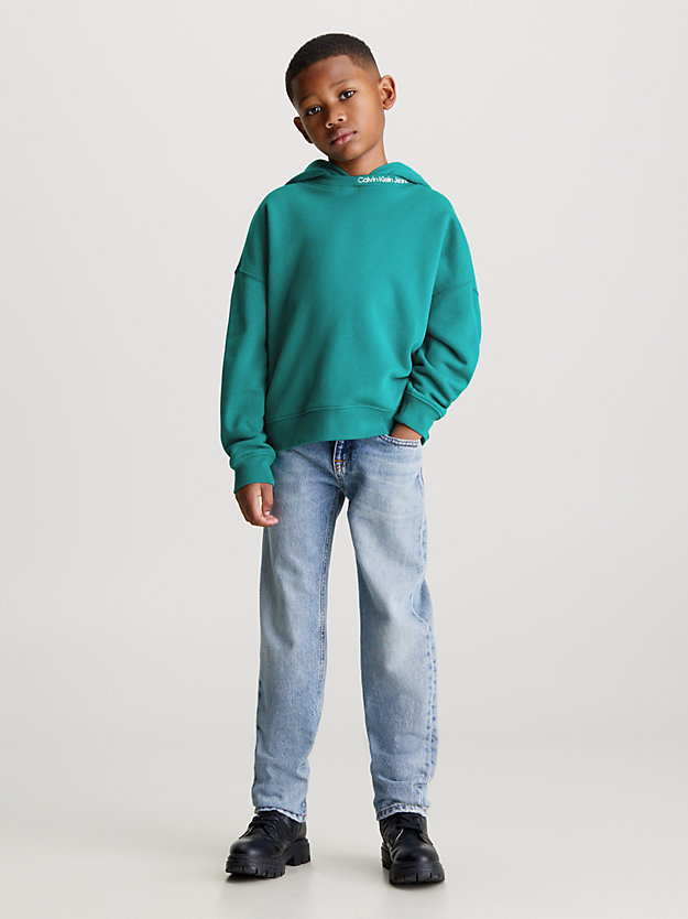 fanfare logo collar terry hoodie for boys calvin klein jeans