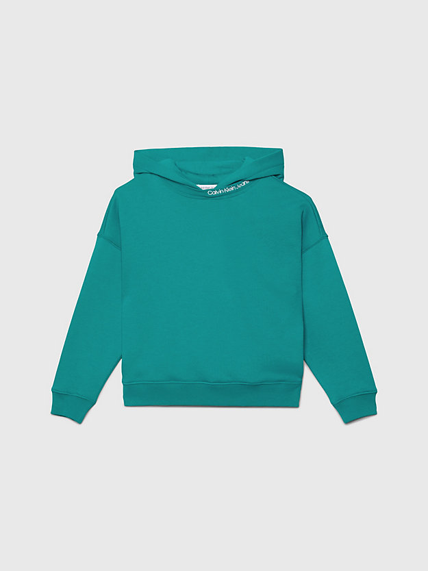 fanfare logo collar terry hoodie for boys calvin klein jeans