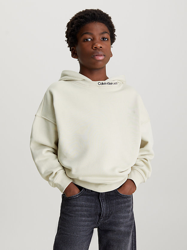 green haze logo collar terry hoodie for boys calvin klein jeans